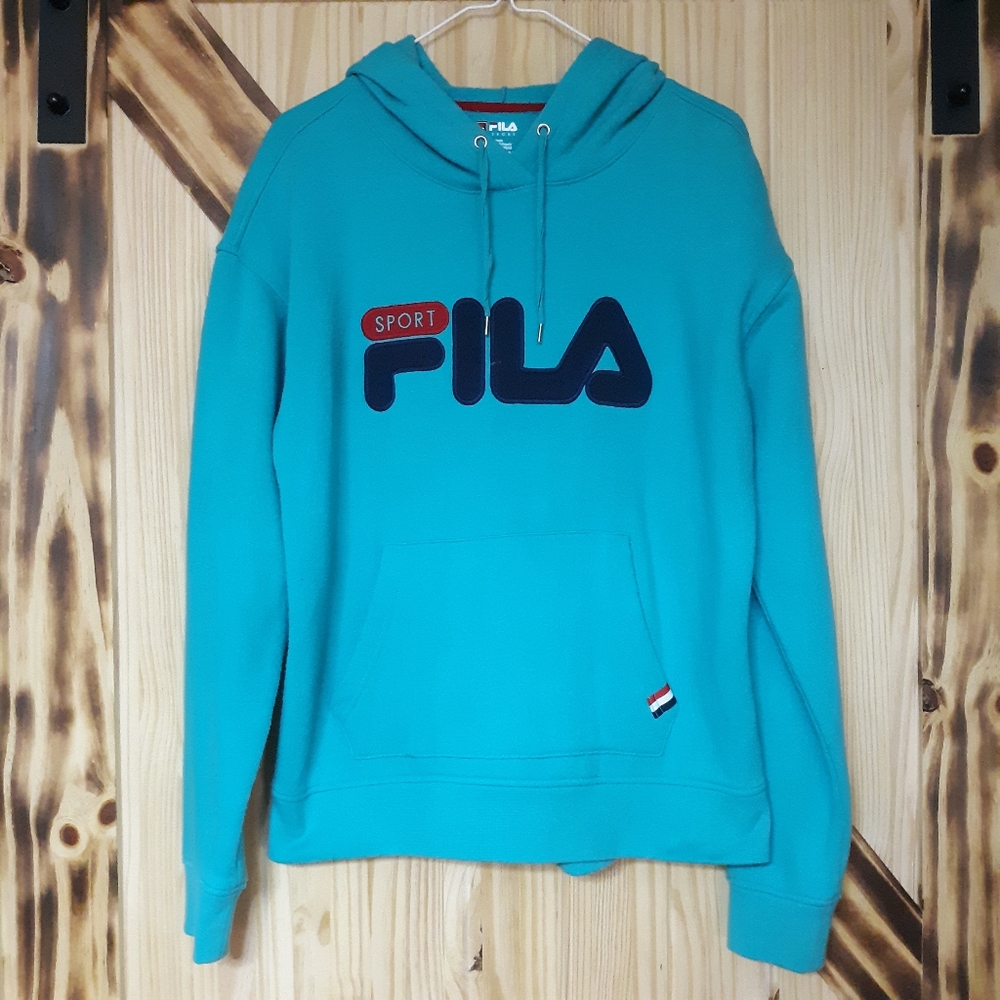 Fila Sport Turquoise Blue Hoodie Size Medium
